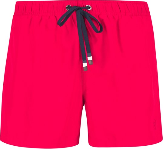 bugatti Herren Badeshorts rot Mikrofaser unifarben