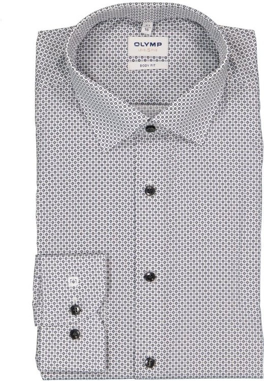 OLYMP Herren Hemd grau gemustert