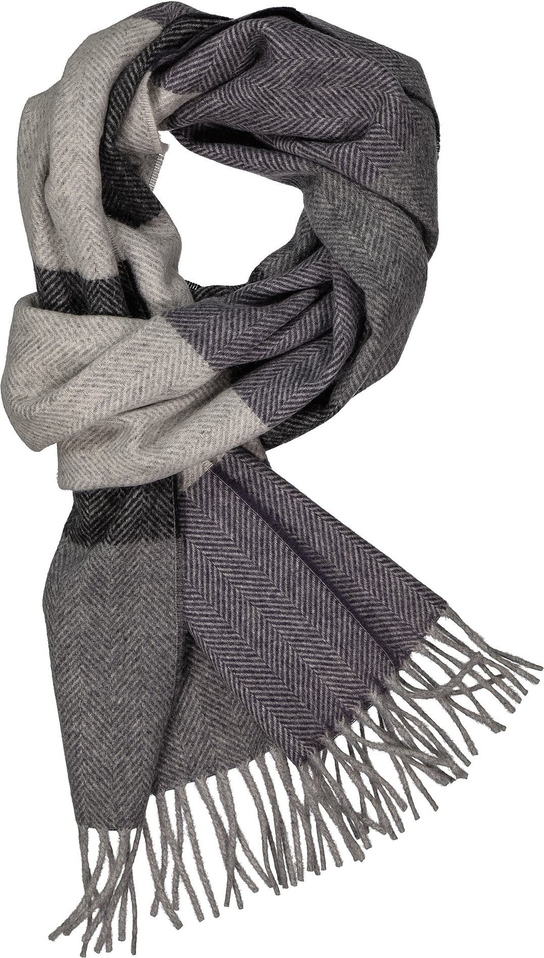 DANTE Herren Schal grau Kashmere-Wolle