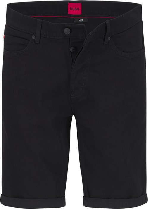 HUGO Herren Jeansshorts schwarz