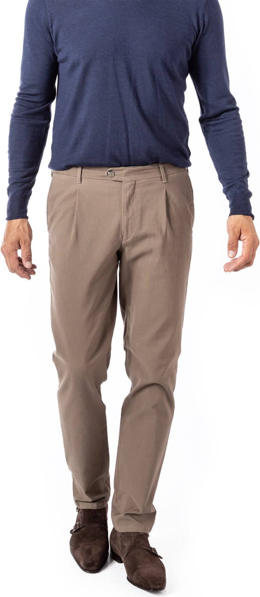 DRESSLER Herren Bundfaltenhose braun