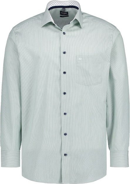 OLYMP Herren Hemd grün gestreift