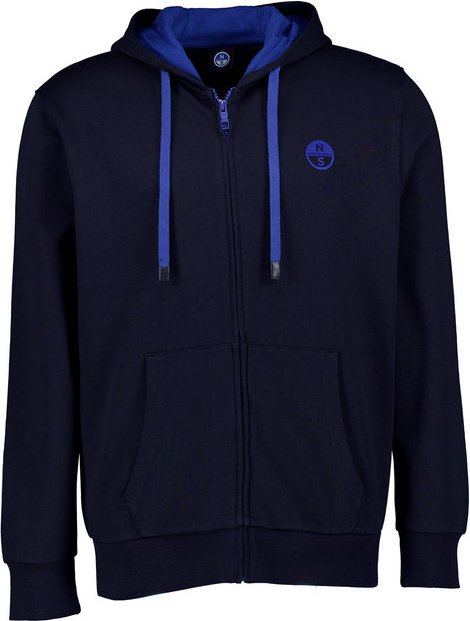 NORTH SAILS Herren Hoodie Sweatjacke blau unifarben