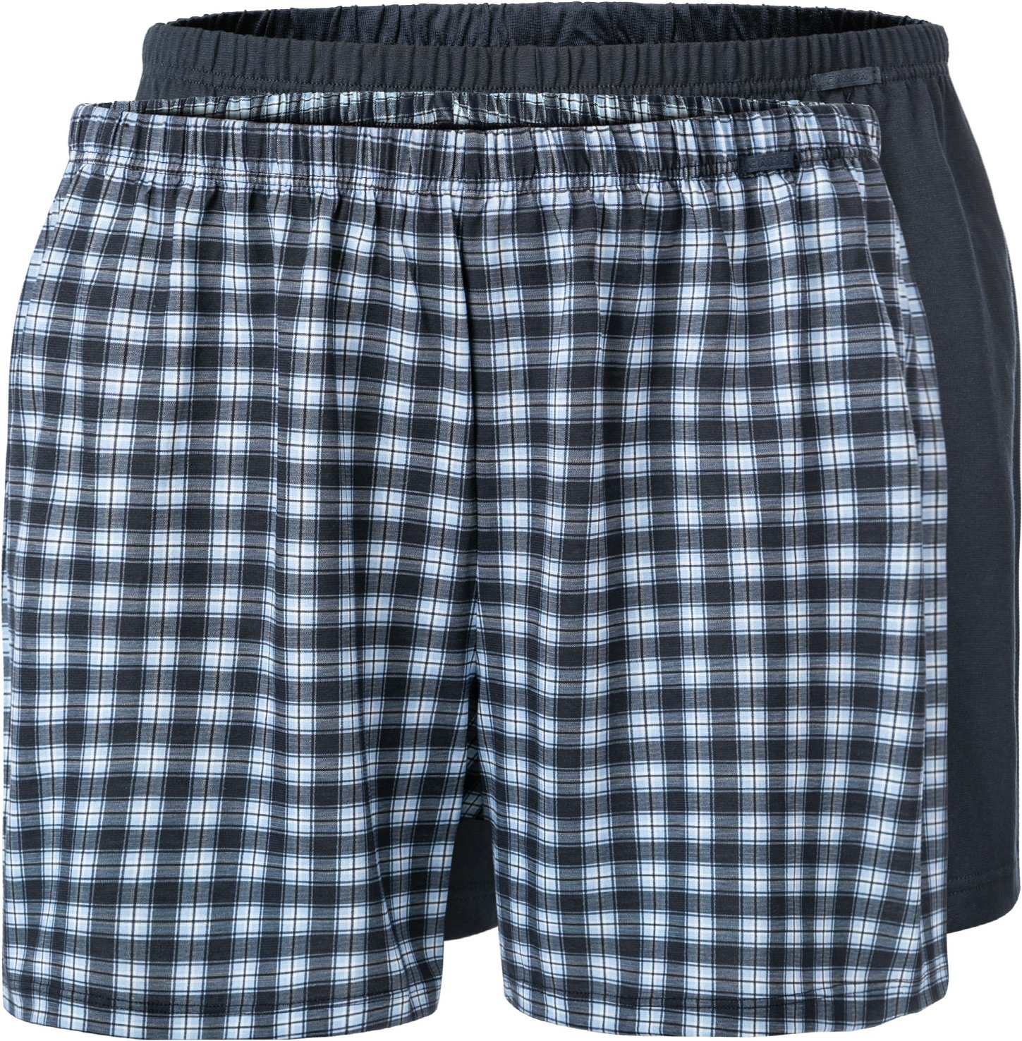 CALIDA Herren Boxershorts blau Reine Baumwolle Gestreift,unifarben