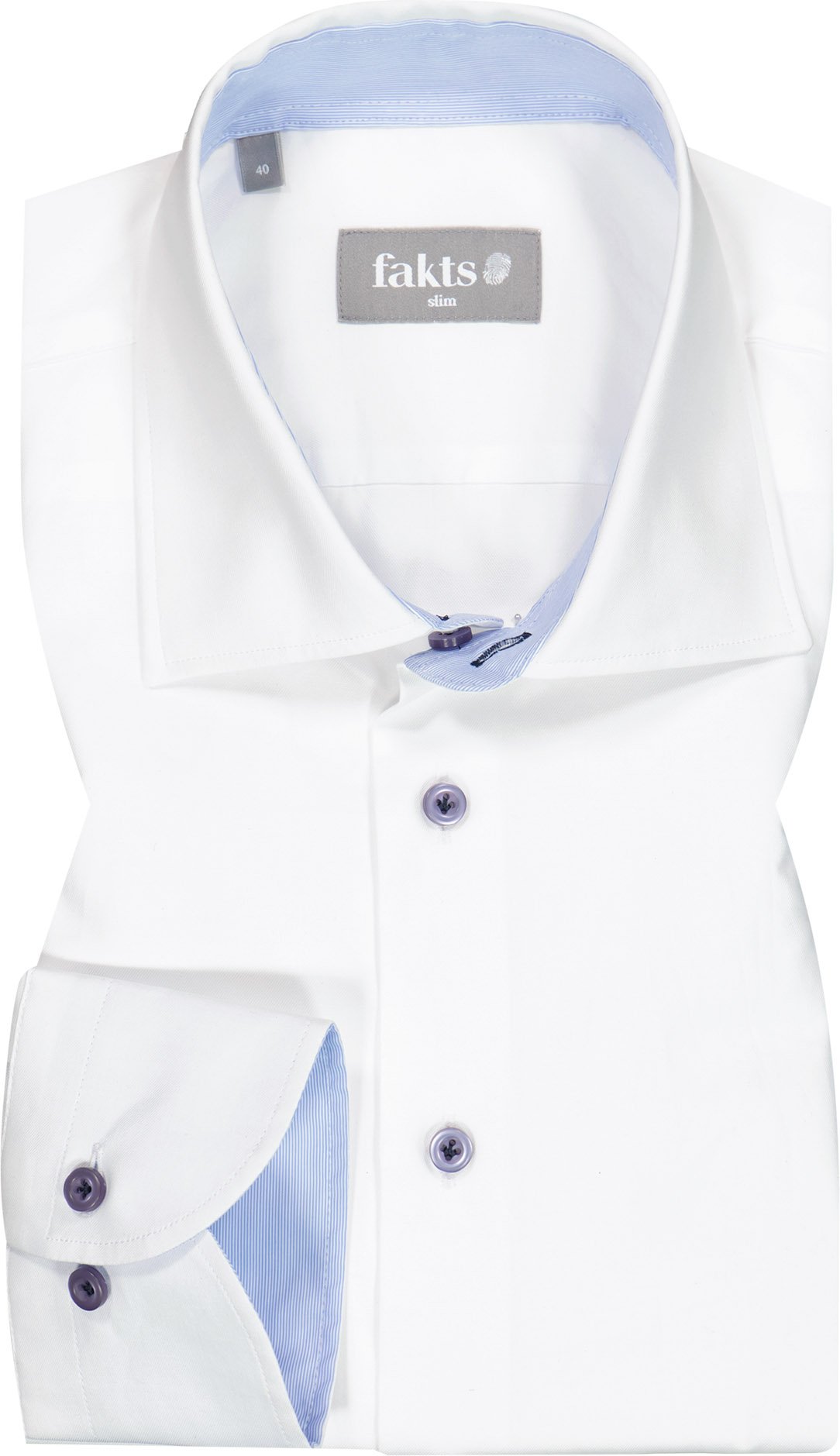 fakts Herren Hemd weiß Slim Fit