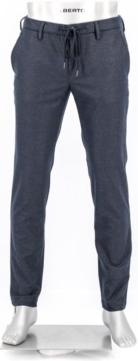 Alberto Herren Hosen blau meliert Slim Fit