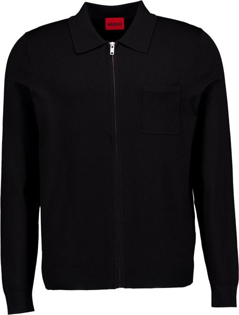 HUGO Herren Cardigan schwarz unifarben