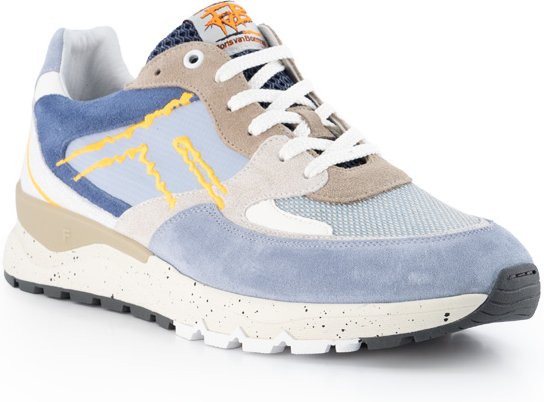 Floris van Bommel Herren Sneaker blau Velours