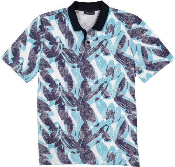 MAERZ Muenchen Herren Polo-Shirt blau gemustert