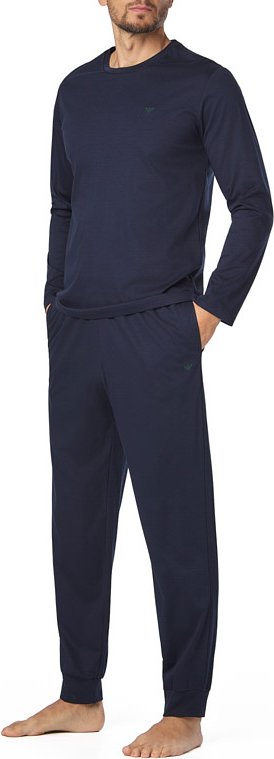 EMPORIO ARMANI Herren Schlafanzüge blau Jersey-Baumwolle unifarben