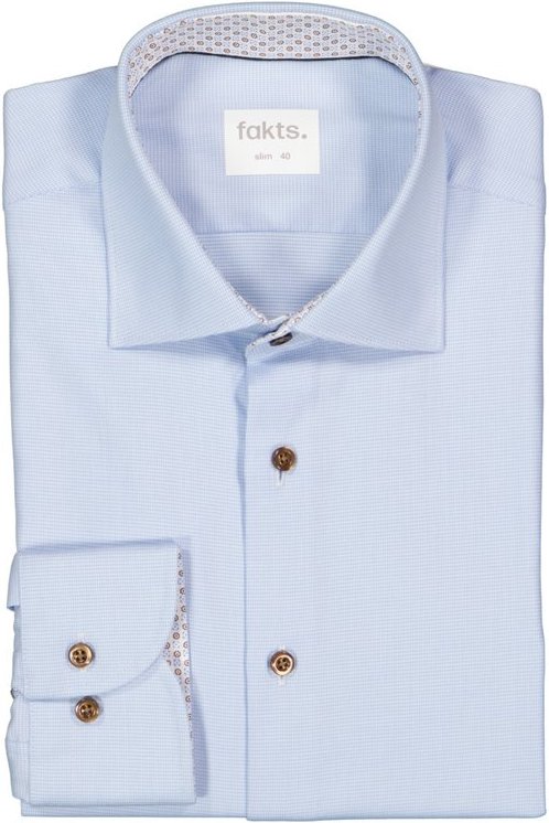 fakts Herren Hemd blau Slim Fit
