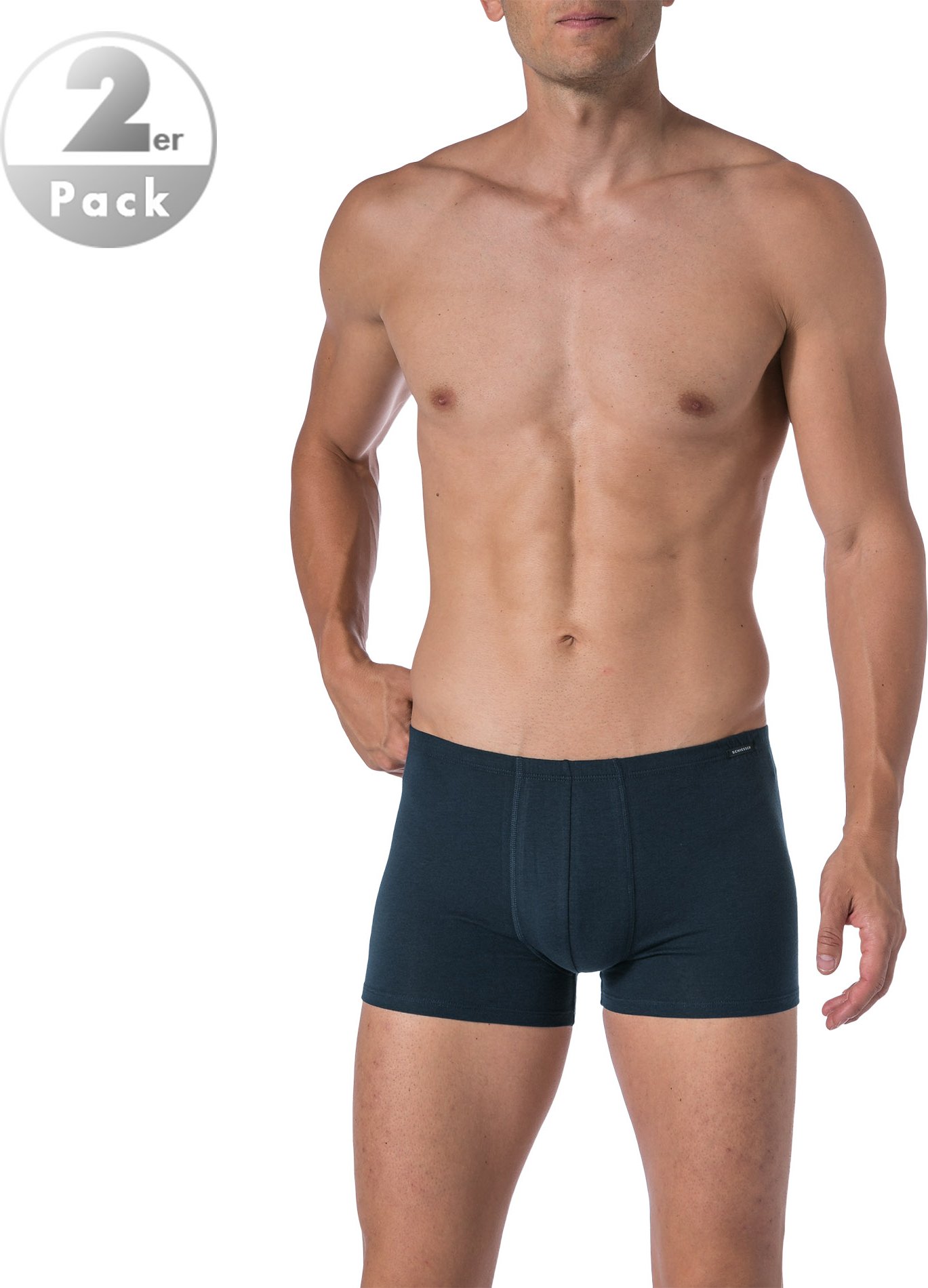 Thumbnail - Schiesser Herren Trunks blau Baumwolle & Mix unifarben