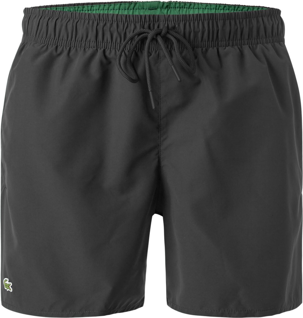 LACOSTE Herren Badeshorts schwarz Mikrofaser unifarben