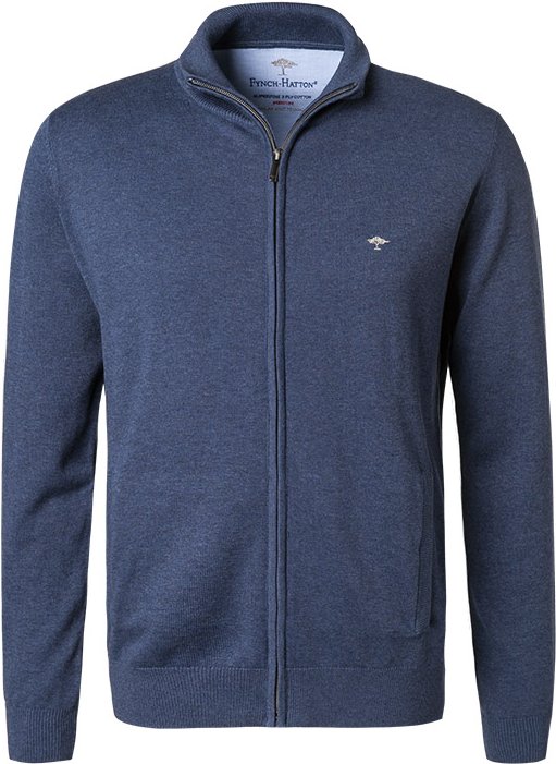 Thumbnail - Fynch-Hatton Herren Cardigan blau unifarben