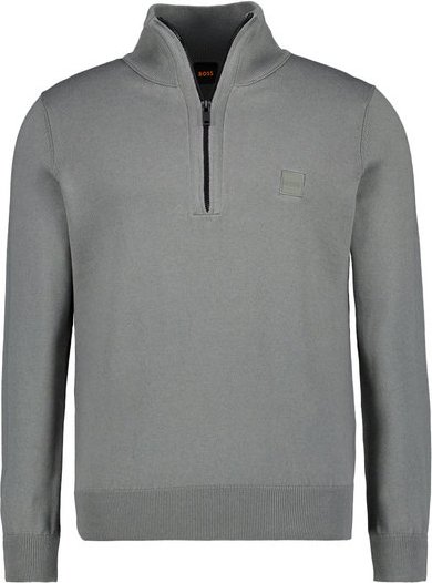 BOSS Orange Herren Troyer grau unifarben