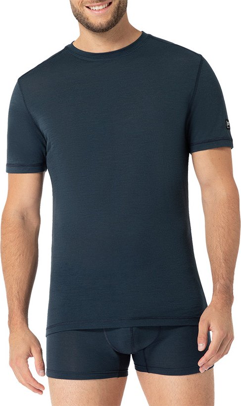 super.natural Herren T-Shirt blau Merinowool
