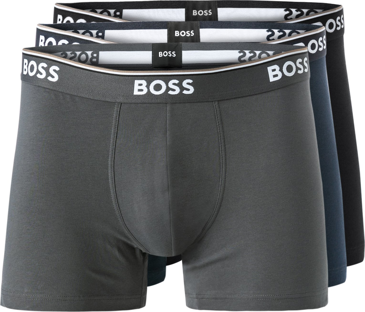 Thumbnail - BOSS Black Herren Trunks blau Baumwolle & Mix unifarben