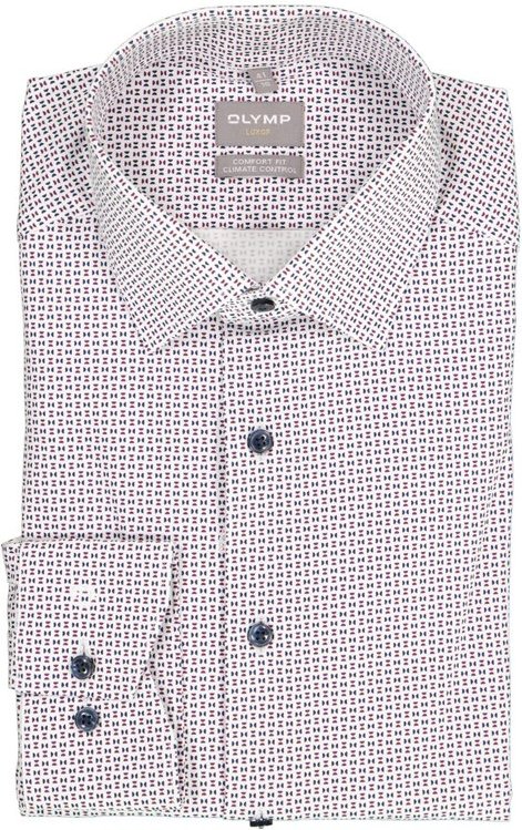 OLYMP Herren Hemd violett gemustert Comfort Fit