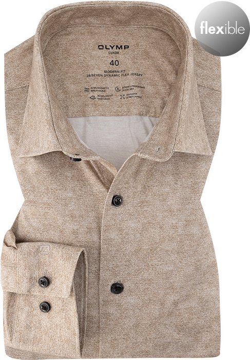 OLYMP Herren Hemd braun meliert