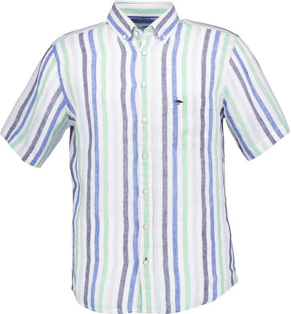 Fynch-Hatton Herren Kurzarmhemd grün gestreift