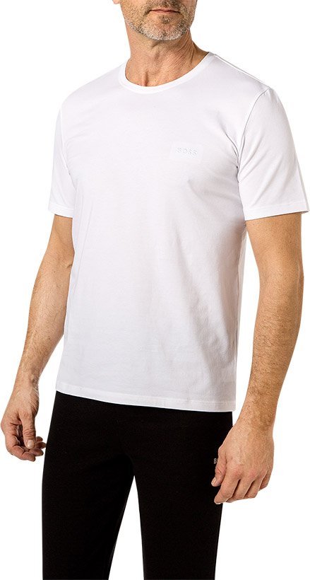 BOSS Black Herren T-Shirt weiß Baumwolle & Mix unifarben