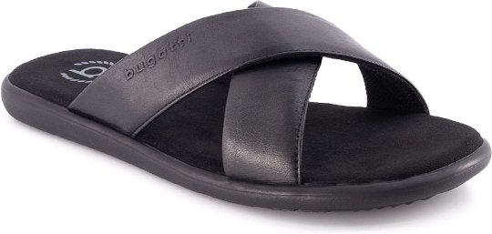 bugatti Herren Pantoletten schwarz Glattleder