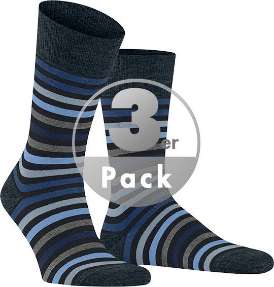 Thumbnail - Falke Herren Socken blau Schur-Wolle Gestreift