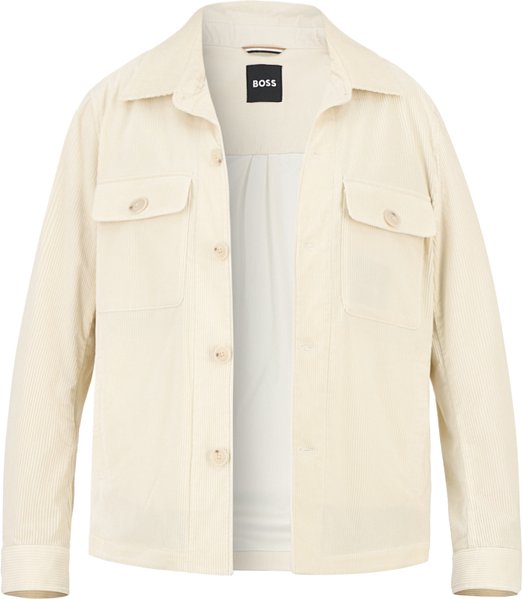 BOSS Black Herren Overshirt weiß unifarben