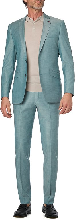 Thumbnail - ROY ROBSON Herren Anzug grün meliert Slim Fit
