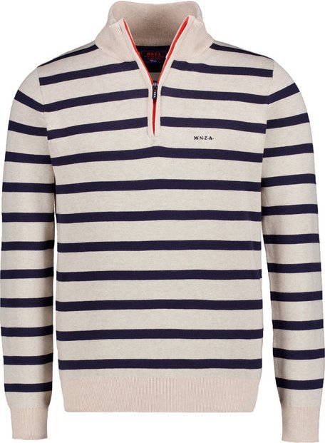 N.Z.A. Herren Pullover beige Gestreift