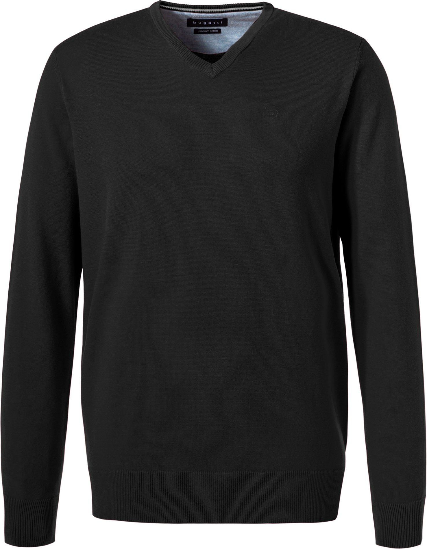 Thumbnail - bugatti Herren Pullover schwarz unifarben