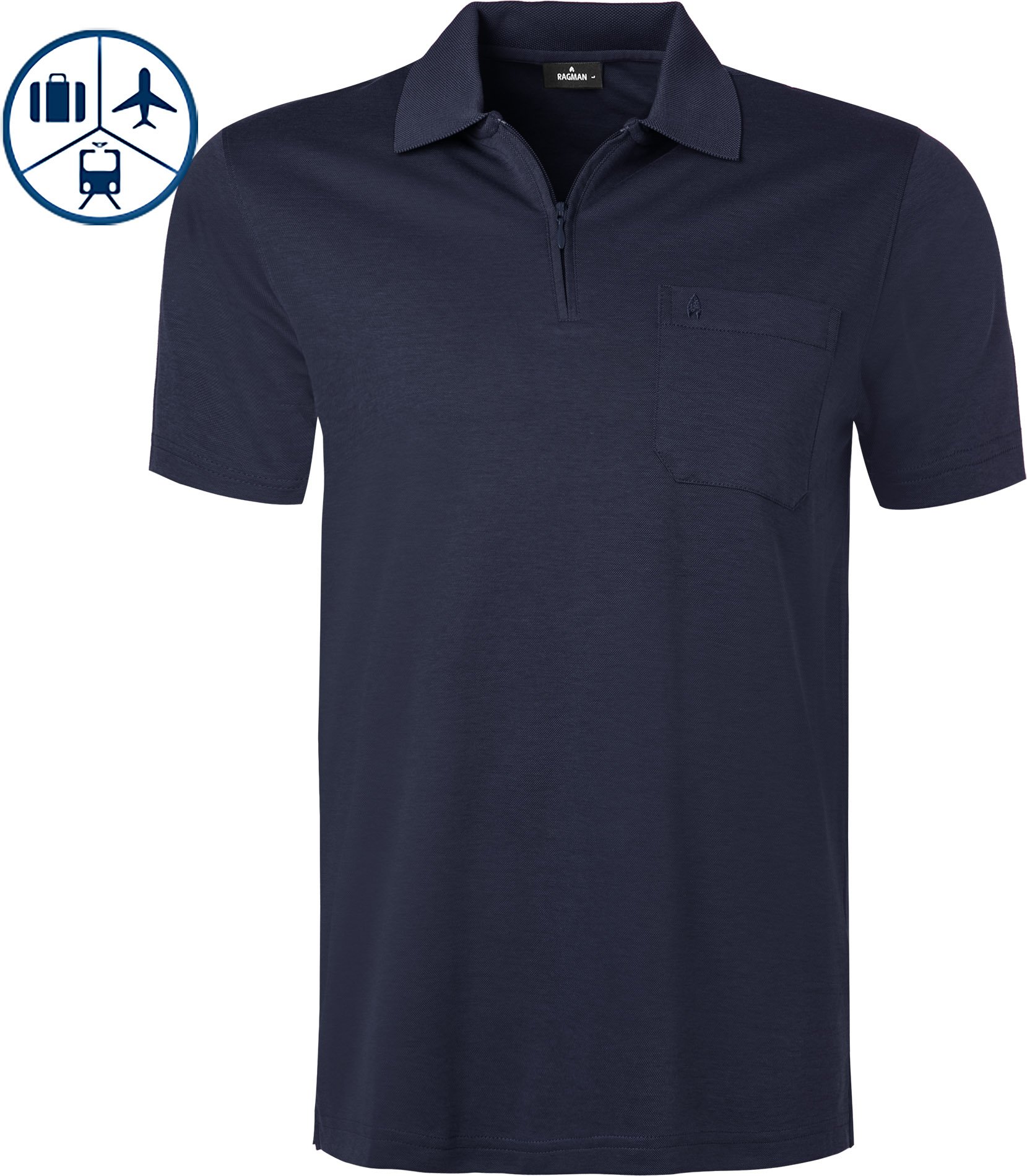 RAGMAN Herren Polo-Shirts blau