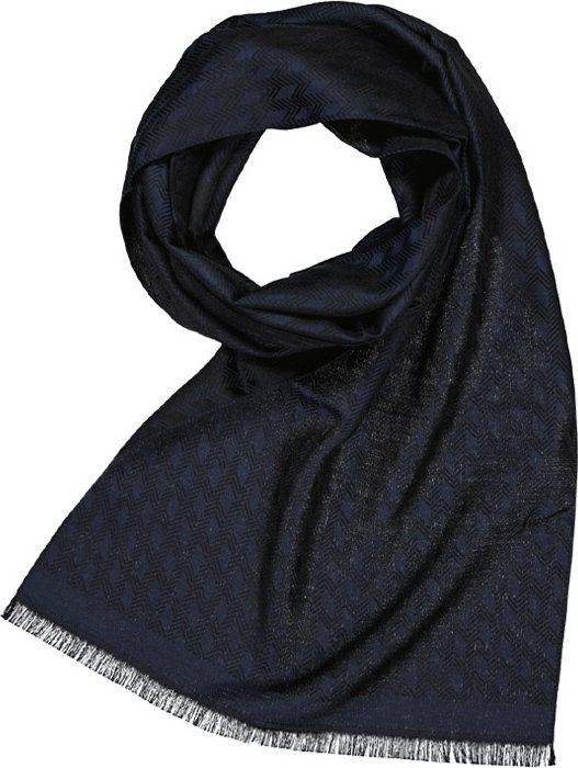 MISSONI Herren Schal blau Seide gemustert