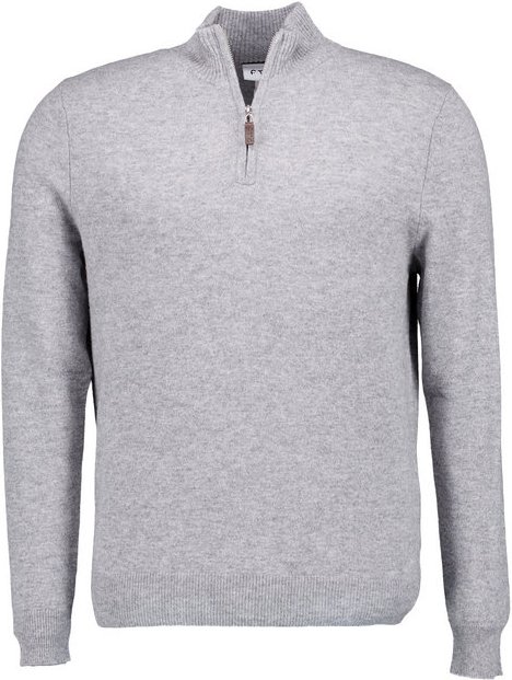 Thumbnail - FTC Cashmere Herren Troyer grau unifarben
