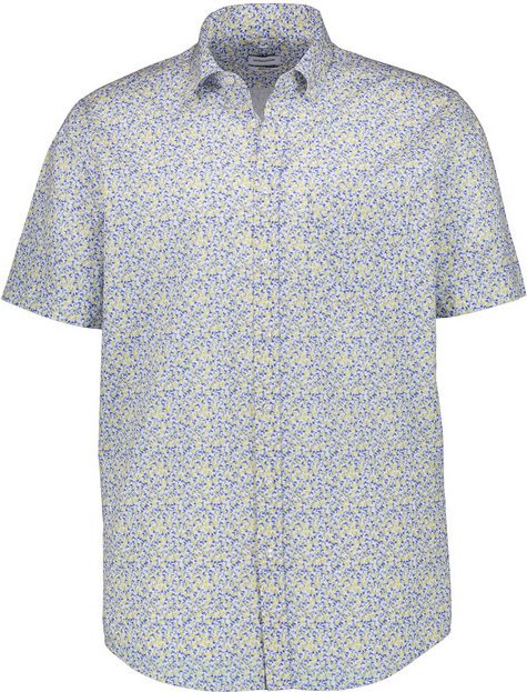 Seidensticker Herren Kurzarmhemd gelb geblümt