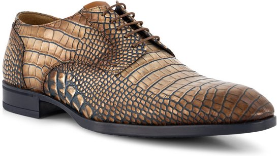 rosso e nero Herren Derby braun Leder geprägt