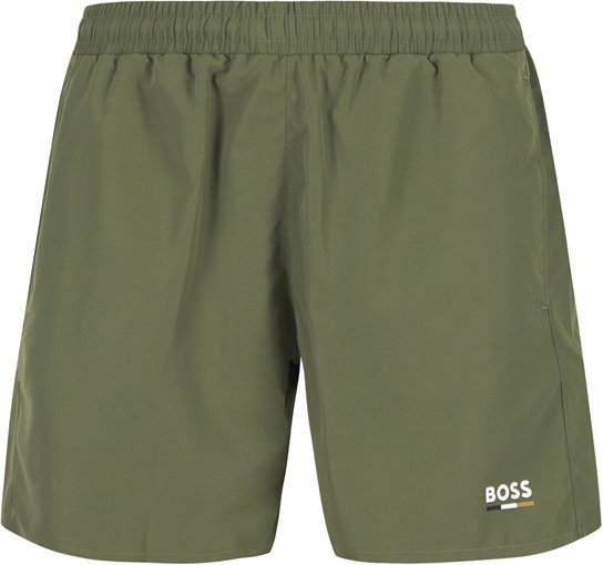 BOSS Black Herren Badeshorts grün unifarben