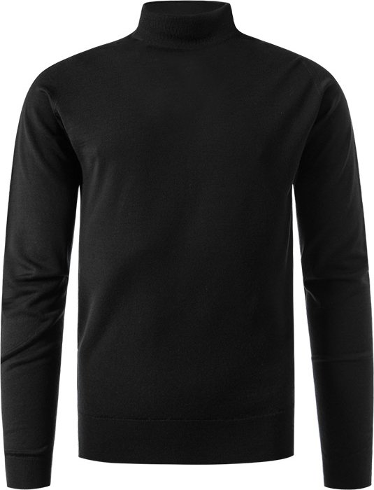 Thumbnail - John Smedley Herren Stehkragenpullover schwarz unifarben