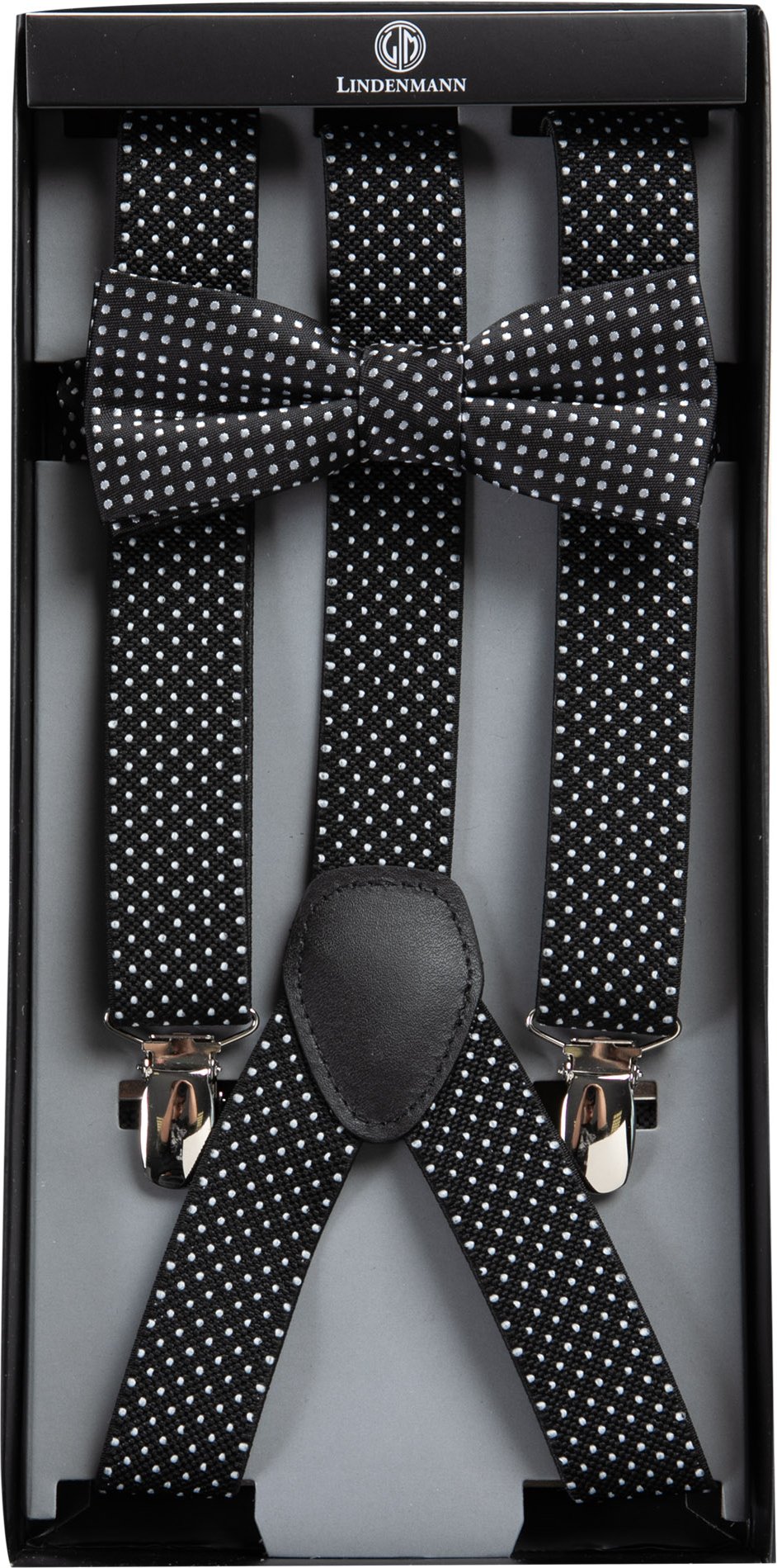 Lindenmann Herren Hosenträger mehrfarbig gepunktet