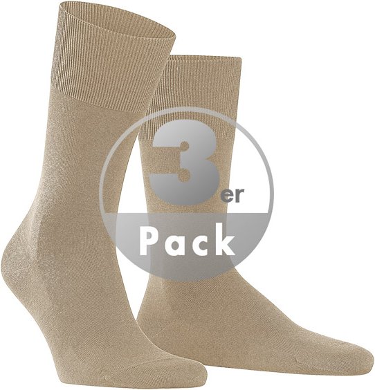 Thumbnail - Falke Herren Socken beige Merinowolle unifarben