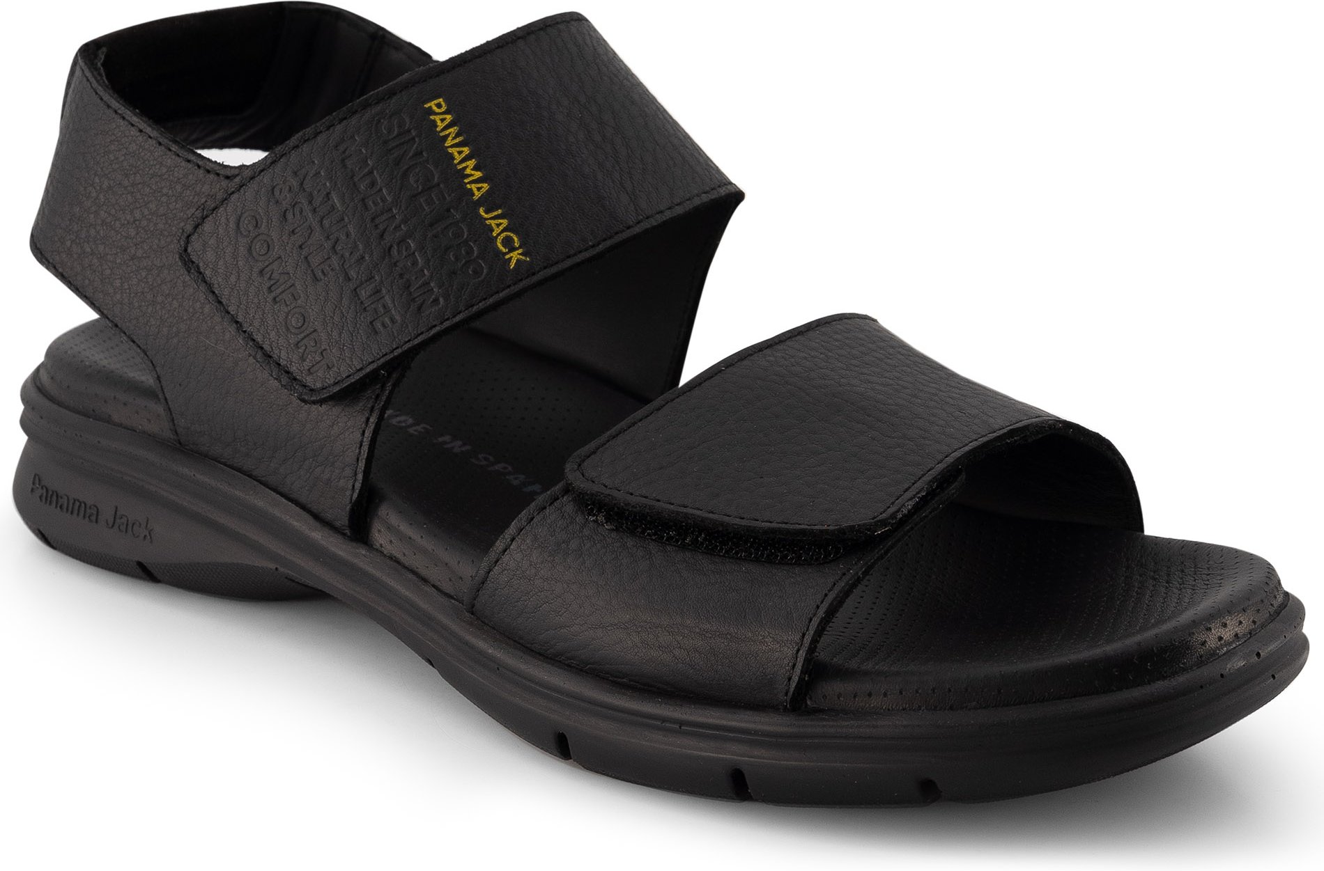 Panama Jack Herren Sandalen schwarz Glattleder