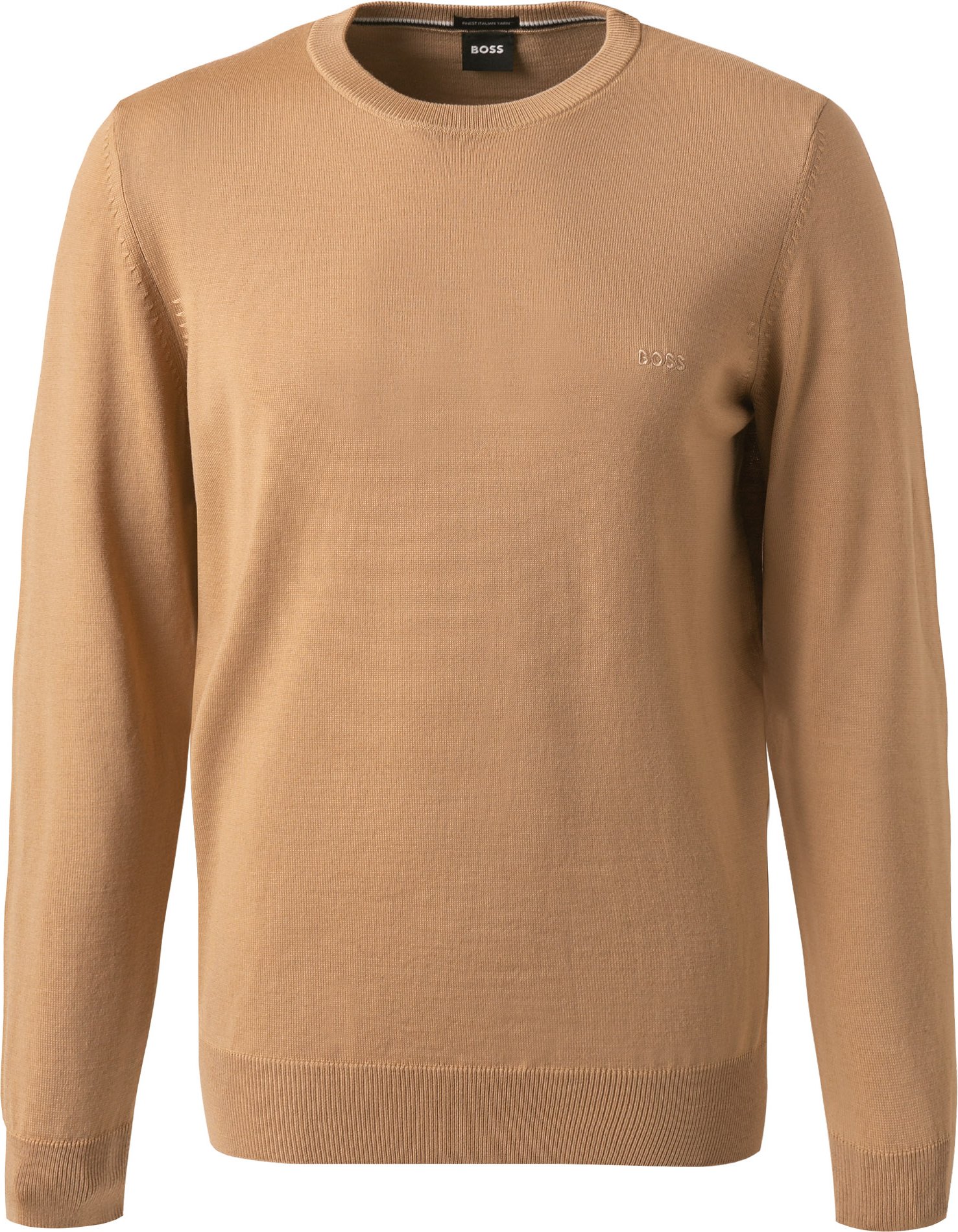 BOSS Black Herren Pullover beige unifarben