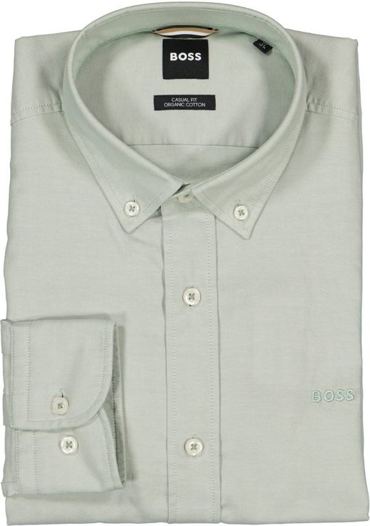 BOSS Black Herren Hemd grün meliert