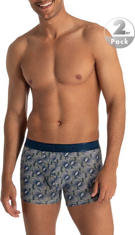 bruno banani Herren Unterwäsche blau,grün Baumwolle & Mix Geprintet