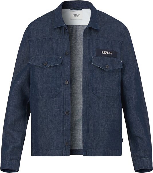 Replay Herren Jeansjacke blau unifarben