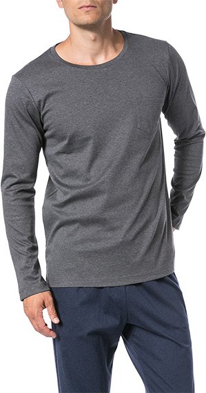 Thumbnail - Novila Herren Longsleeve grau Baumwolle & Mix unifarben