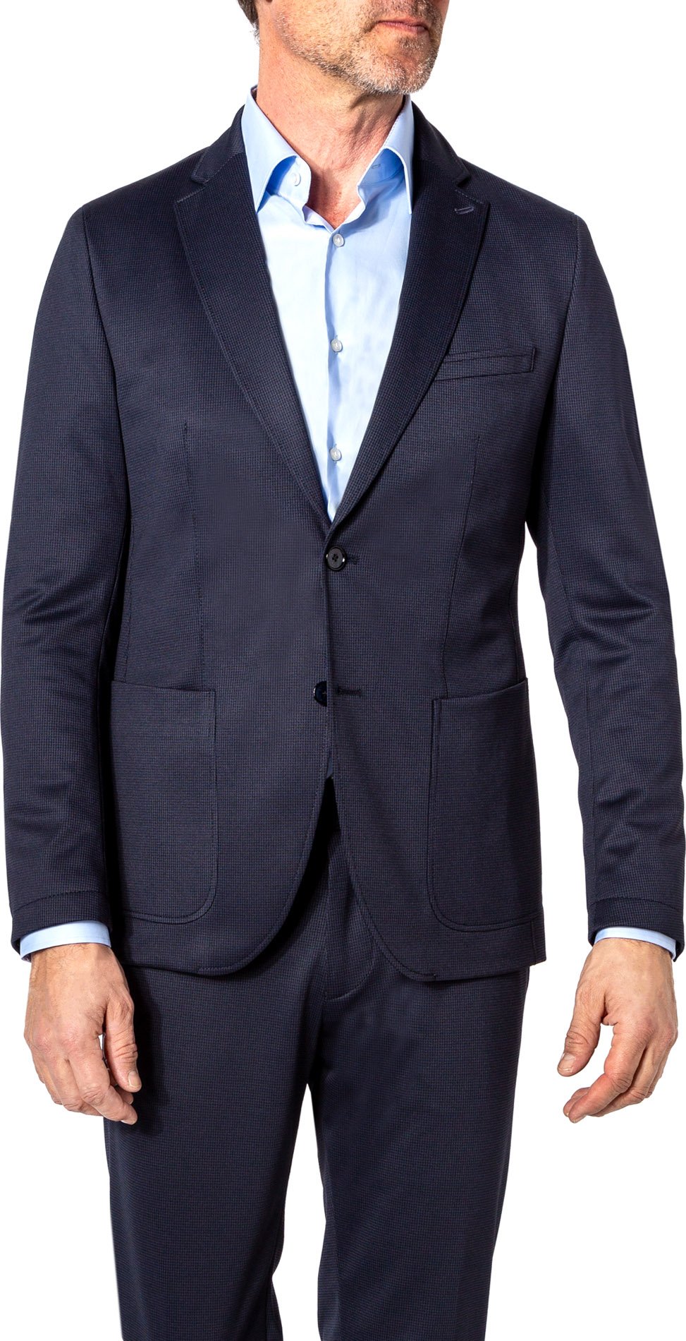 CG Herren Sakko blau meliert Slim Fit
