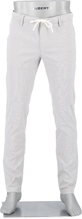 Thumbnail - Alberto Herren Chino grau gemustert Slim Fit