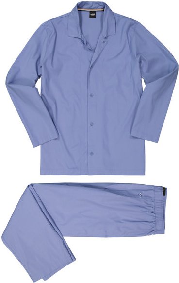 Thumbnail - BOSS Black Herren Pyjama blau Baumwolle & Mix unifarben