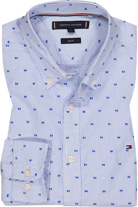 Thumbnail - Tommy Hilfiger Herren Hemd blau gemustert Slim Fit